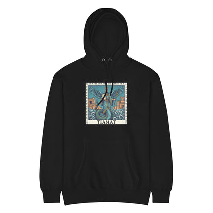Tiamat Dragon Goddess pullover hoodie featuring Babylonian mythology serpent queen art print.