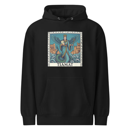 Tiamat Dragon Goddess hoodie featuring Babylonian Serpent Queen mythology artwork print.