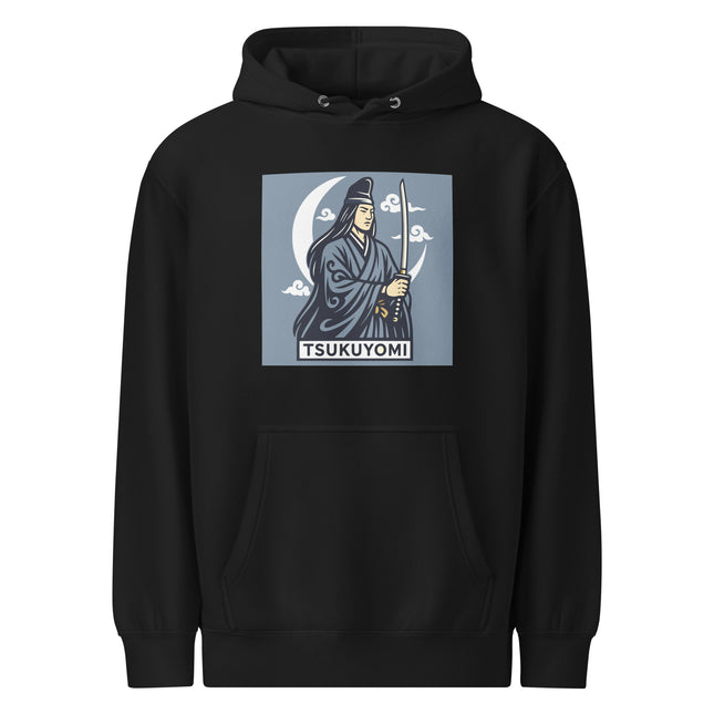 Tsukuyomi Japanese Moon God Hoodie | Katana Samurai Mythology Pullover V1