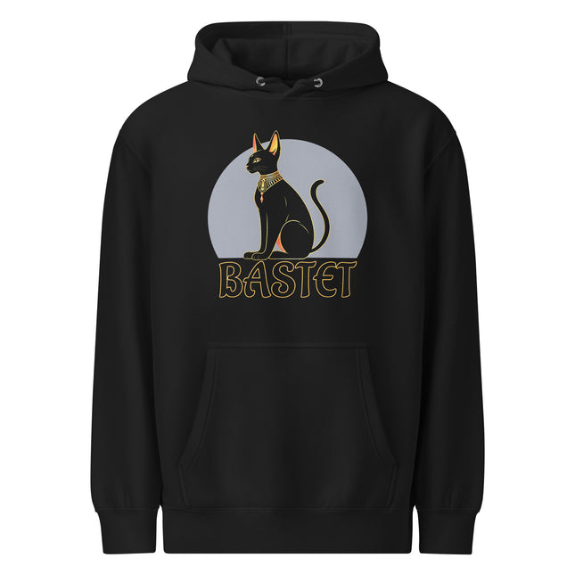 Bastet Cat Hoodie | Ancient Egyptian Graphic & Text Unisex Pullover Fleece