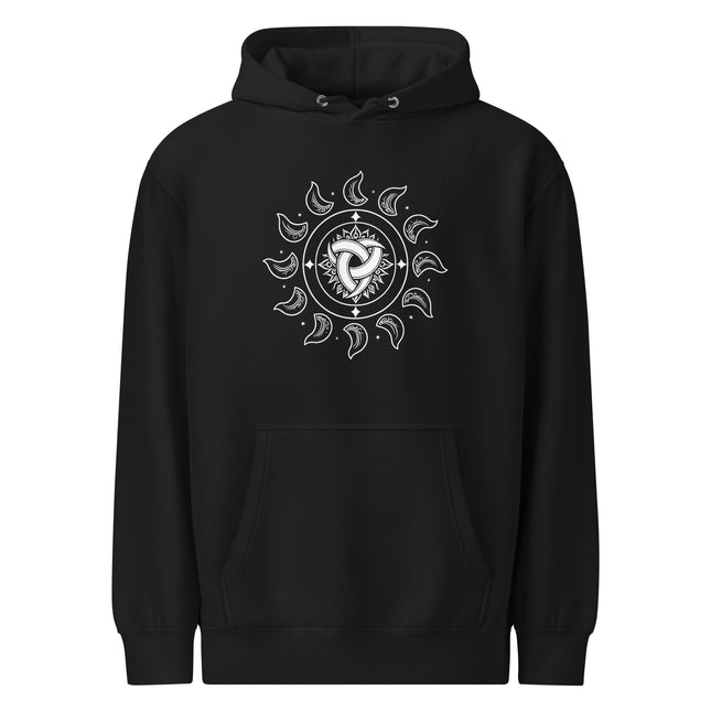 Norse Odin's Horns in Sun Hoodie | Viking Inspired Graphic Unisex Pullover