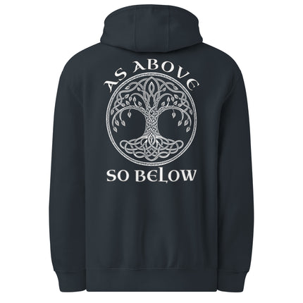Celtic Tree of Life Yggdrasil hoodie featuring intricate Celtic knotwork design.