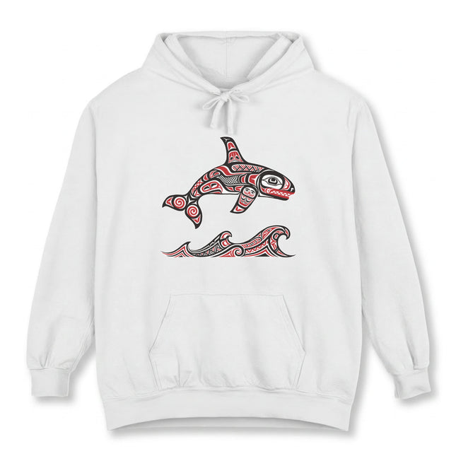 Haida Art Orca Killer Whale Hoodie | Indigenous Pacific Northwest Tribal Pullover Hoodie