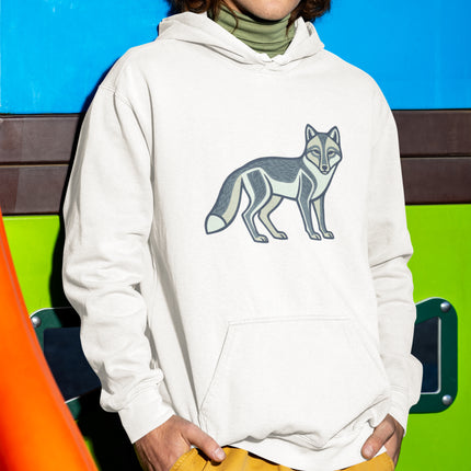 Inuit Fox Hoodie | Geometric Tribal Arctic Fox Graphic Pullover Hoodie