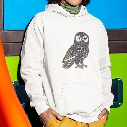 Inuit Inspired Owl 2 Graphic Hoodie | Unisex Pullover | Comfort Colors Hoodie
