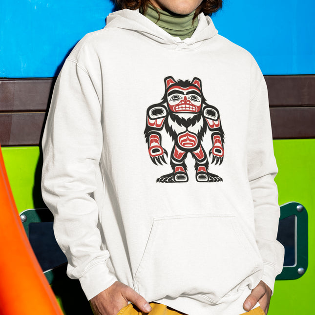 Haida Sasquatch Hoodie | Bigfoot First Nations Art Unisex Pullover Hoodie