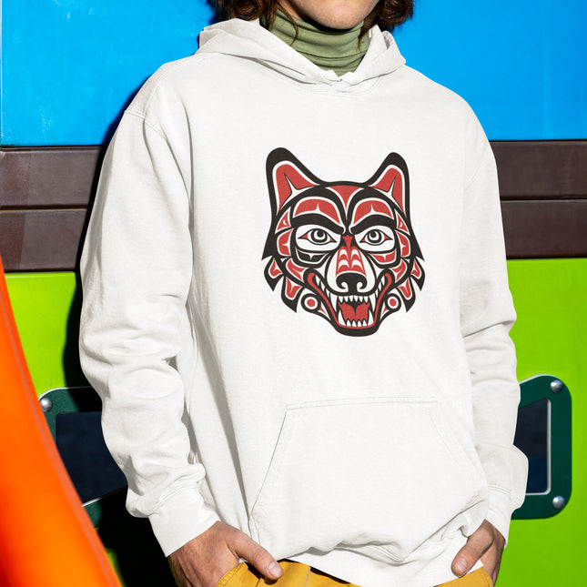 Haida Wolf Hoodie | Indigenous Pacific Northwest Art Pullover | Comfort Colors Hoodie