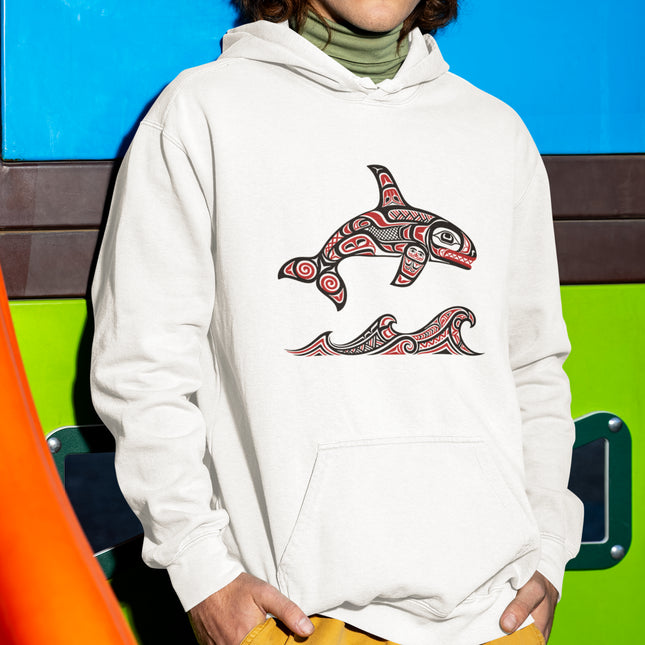 Haida Art Orca Killer Whale Hoodie | Indigenous Pacific Northwest Tribal Pullover Hoodie