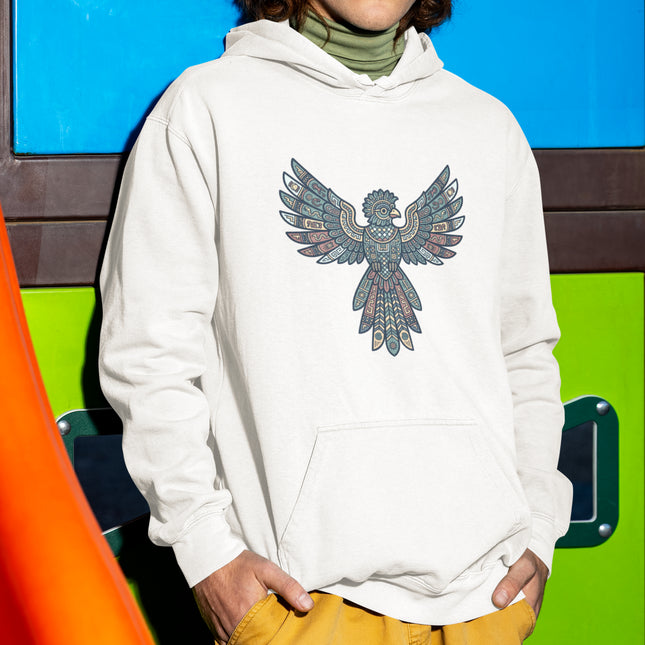 Mayan Eagle Tribal Art Hoodie | Geometric Bird Pullover | Comfort Colors Hoodie