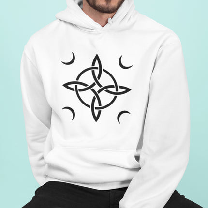 Witch's Knot With Moons Hoodie |  Pagan Witchcraft Unisex Pullover V2