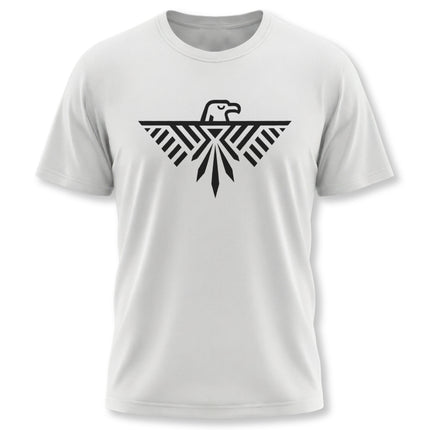 Geometric Thunderbird eagle graphic tee featuring Native American power symbols.