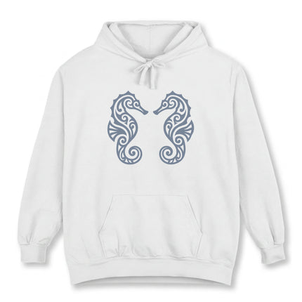 Tribal Seahorse Hoodie | Intricate Ocean Life Graphic Pullover Hoodie