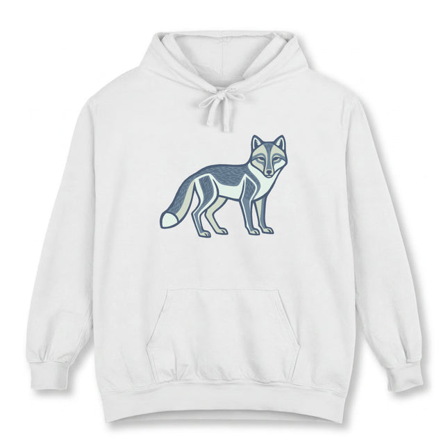 Inuit Fox Hoodie | Geometric Tribal Arctic Fox Graphic Pullover Hoodie