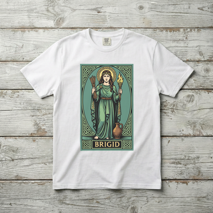 Brigid Celtic Goddess T-Shirt | Irish Mythology Fire & Knotwork Unisex Tee | V2