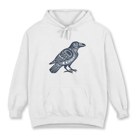 Inuit Inspired Raven Symbol Hoodie | Native American Tribal Art Pullover Hoodie