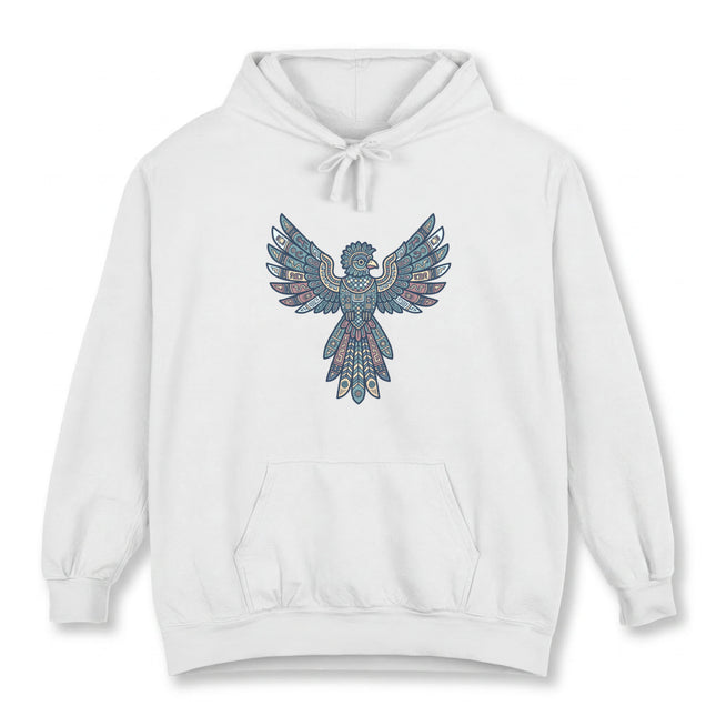 Mayan Eagle Tribal Art Hoodie | Geometric Bird Pullover | Comfort Colors Hoodie