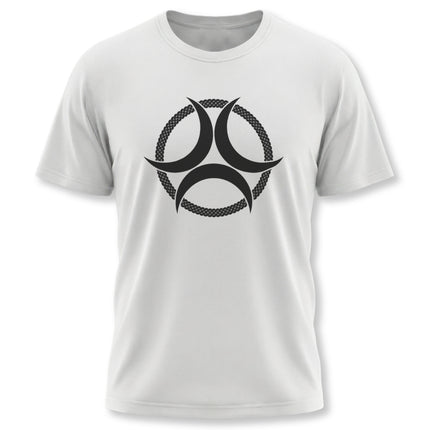 Celtic Triple Moon Goddess knotwork graphic tee shirt featuring the divine feminine symbol.