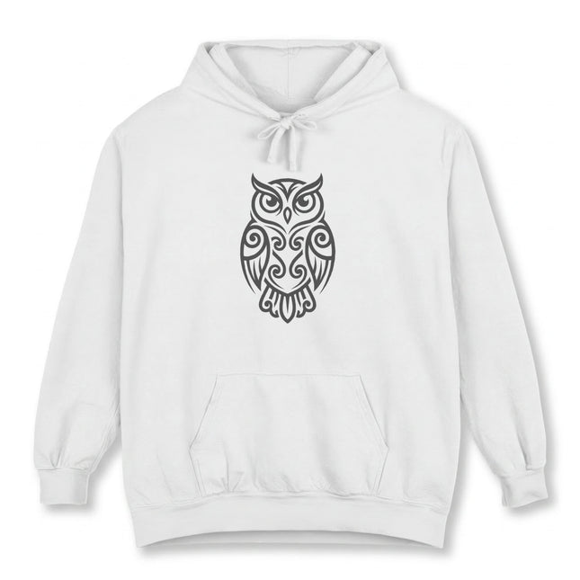 Tribal Owl Hoodie | Intricate Symbolic Owl Graphic Pullover | Comfort Colors Hoodie