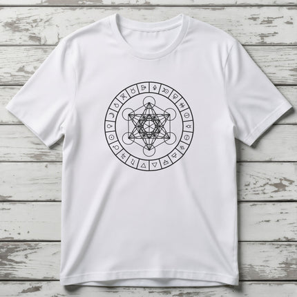 Metatron's Cube with Alchemy Symbols T-Shirt | Graphic Unisex Tee V2