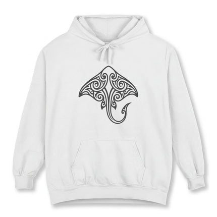 Tribal Stingray Hoodie | Polynesian Ocean Graphic Symbol Pullover Hoodie
