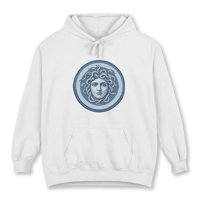 Mosaic Medusa Head Hoodie | Greek Mythology Gorgon Unisex Pullover Hoodie