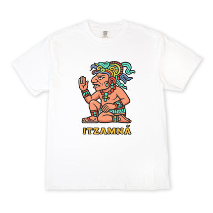 Itzamná Mayan God T-Shirt | Colorful Ancient Mythology Graphic Unisex Tee
