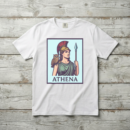 Athena Greek Goddess T-Shirt | Mythology Owl Spear Graphic Unisex Tee | V1