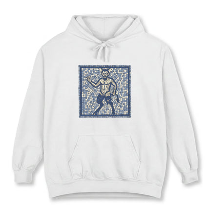 Mosaic satyr design featuring ancient Greek mythology faun art.
