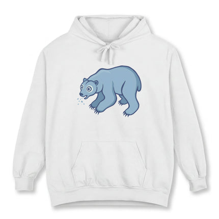 Wide-Eyed Polar Bear Hoodie | Cute Animal Graphic Unisex Pullover Hoodie