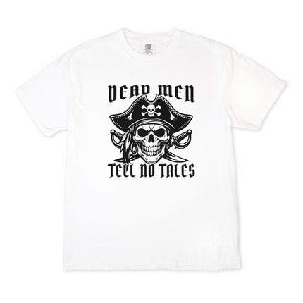 Dead Men Tell No Tales Skull T-Shirt | Jolly Roger Pirate Comfort Colors Tee