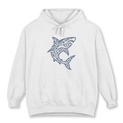 Polynesian Tribal Shark Hoodie | Ocean Predator Tattoo Design | Comfort Colors Hoodie