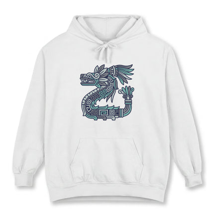 Mayan Feathered Serpent Quetzalcoatl Hoodie | Aztec Mythology Graphic Pullover Hoodie