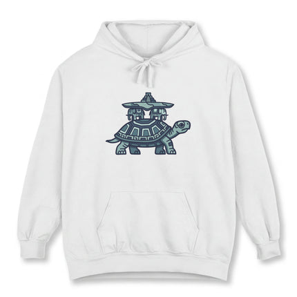 Mayan World Turtle Symbol Hoodie | Mesoamerican Pyramid Graphic Pullover Hoodie