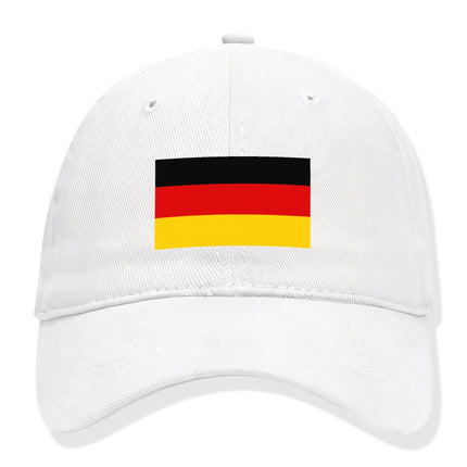 German flag baseball cap with black, red, and gold stripes. Patriotic Deutschland hat.