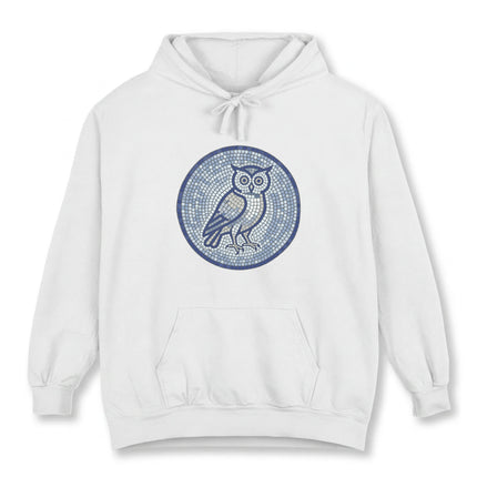 Ancient Greek Mosaic Owl Hoodie | Athena Wisdom Pullover | Comfort Colors Hoodie