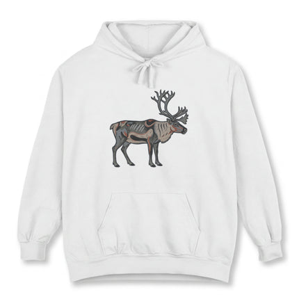 Inuit Inspired Caribou Hoodie | Indigenous Arctic Animal Graphic Pullover Hoodie