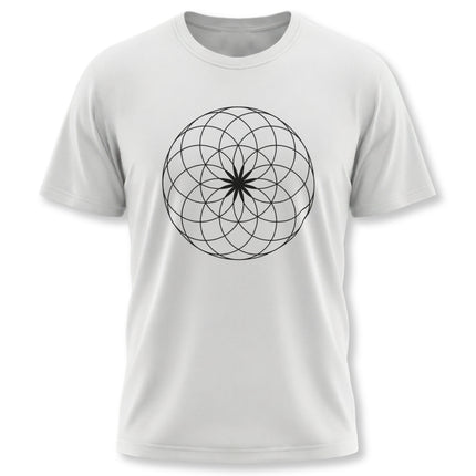 Unisex t-shirt featuring the sacred geometry Flower of Life pattern.
