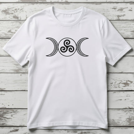 Triple Moon Goddess Triskelion Celtic Knotwork T-Shirt | Witchy Tee | V7