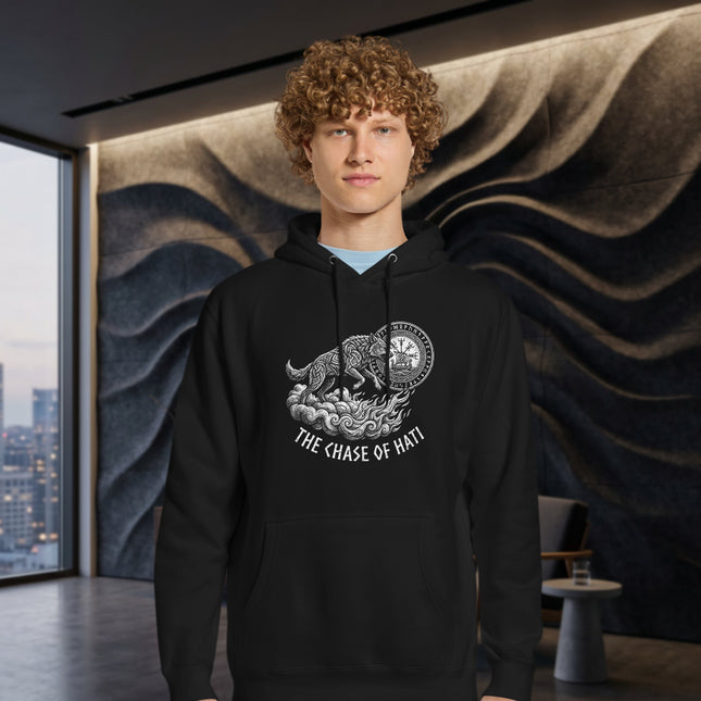 Chase of Hati Norse Mythology Hoodie | Mythical Beast Tattoo Graphic