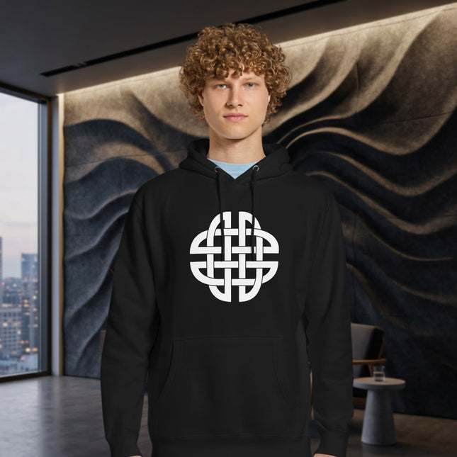 Celtic Shield Knot Hoodie | Irish Graphic Print Unisex Pullover Sweatshirt