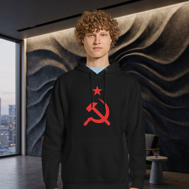 Hammer & Sickle Red Star Hoodie | Communist Socialism Graphic Pullover Fleece