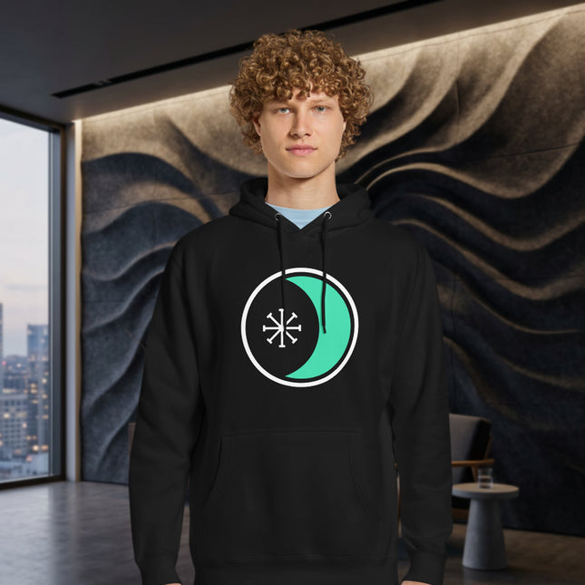 Seax Wicca Moon & Star Symbol Hoodie | Witchcraft Pagan Unisex Pullover Hoodie