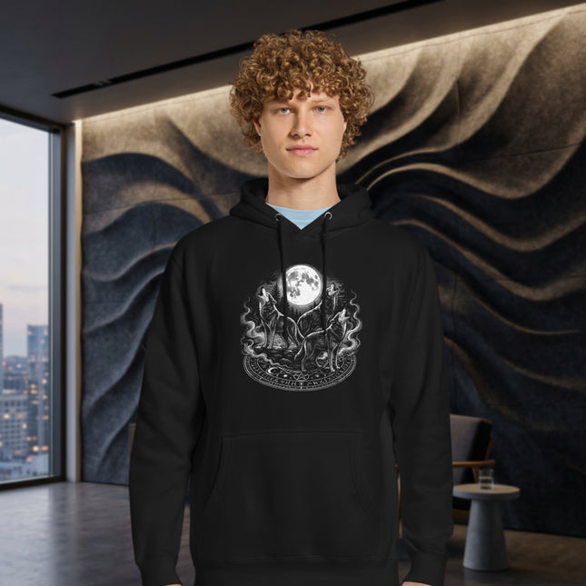 Wolf Moon Howling Wolves Graphic Hoodie - Canine Spirit