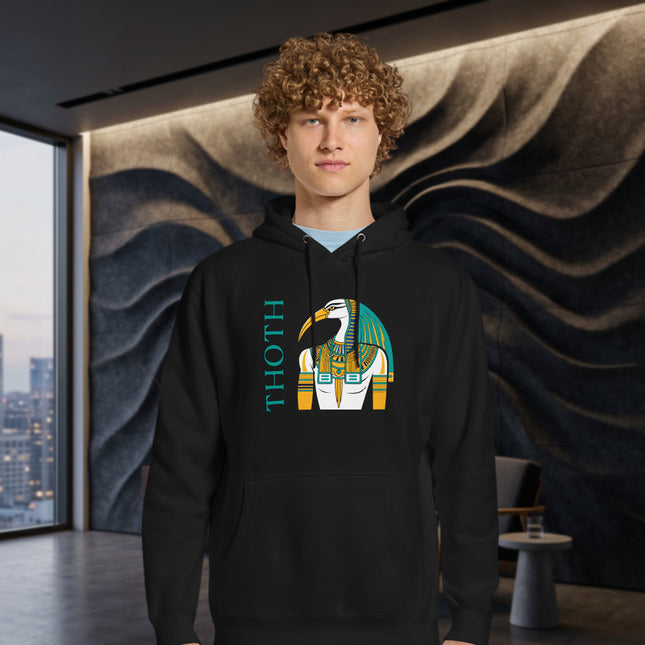 Thoth Hoodie | Ancient Egyptian God Graphic and Text Unisex Pullover Fleece