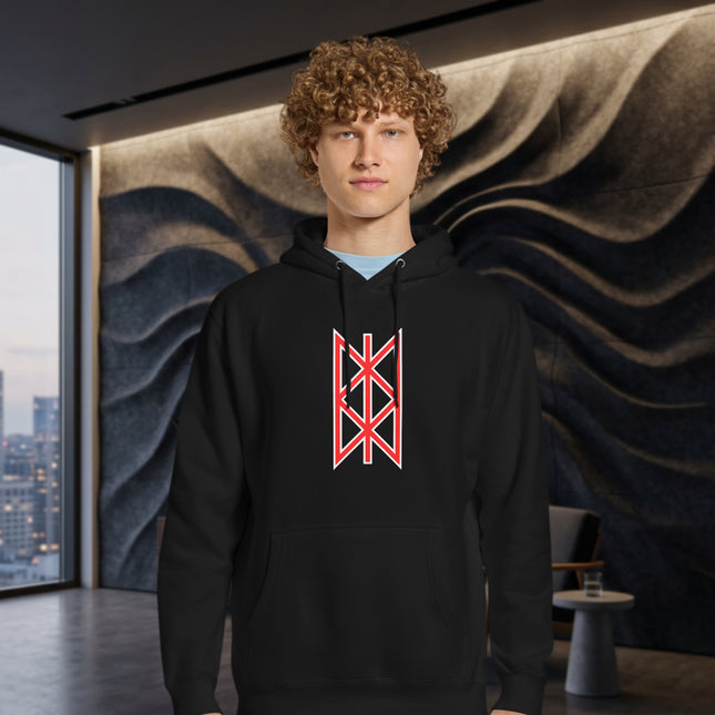 Norse Web of Wyrd Hoodie |  Red Graphic Viking Graphic Unisex Pullover Fleece