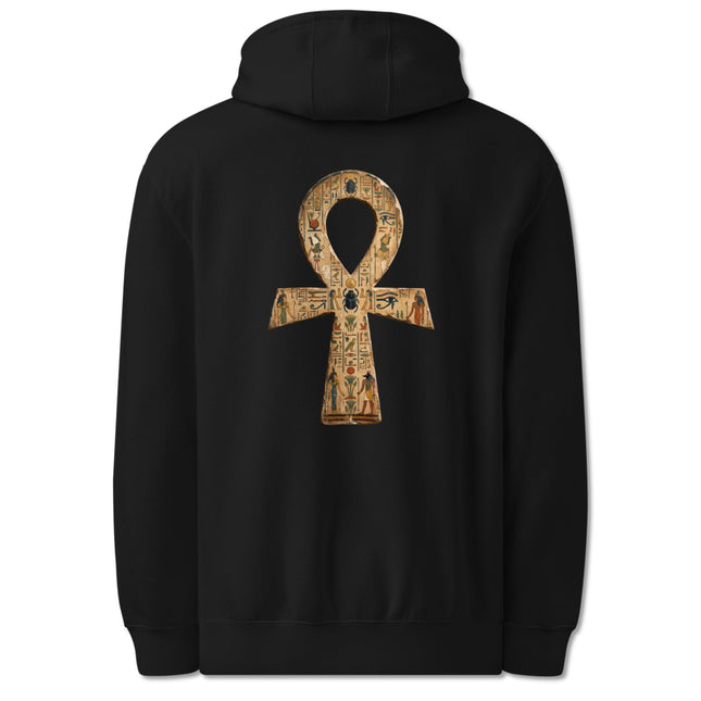 Ankh Hieroglyph Back Print Hoodie | Ancient Egyptian Symbol Pullover Hoodie