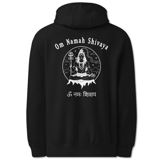 Om Namah Shivaya Lord Shiva Back Print Hoodie | Hindu Mantra Pullover Fleece