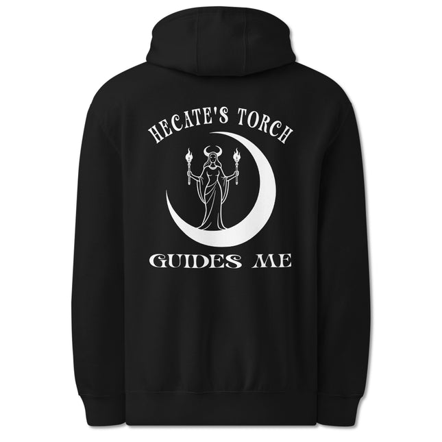 Hecate's Torch Guides Me Back Print Hoodie | Witchy Goddess Moon Pullover Hoodie