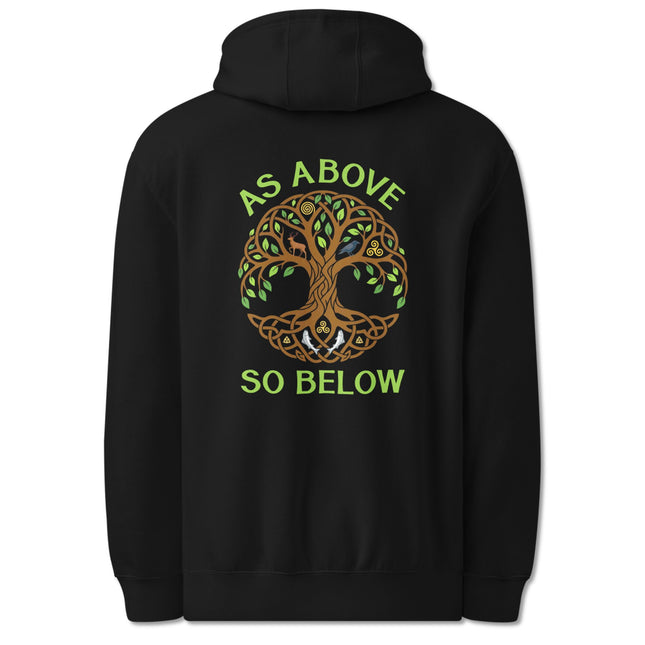 As Above So Below Tree of Life Hoodie | Yggdrasil Celtic Pagan Back Print Hoodie