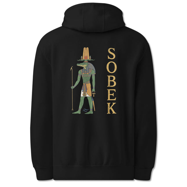 Crocodile God Sobek Ancient Egypt Back Print Hoodie | Mythology Pullover Hoodie
